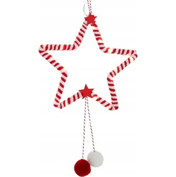 Vánoční dekorace Vánoční dekorace s časovačem 20LED hvězda 20cm