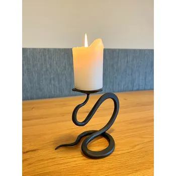 Svícen Krámek u kováře - kovaný svícen, černý