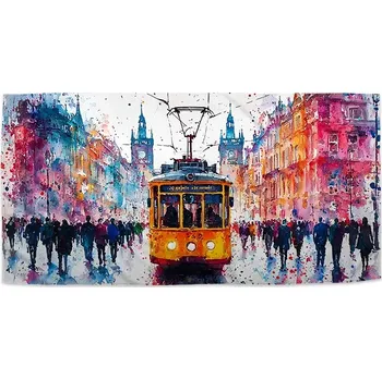 Osuška Sablio Ručník Žlutá tramvaj Paint - 30x50 cm