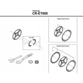 Klika na kolo Shimano STEPS CR-ET600 převodník kliky 38T (vnější kryt)