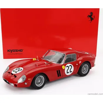 autíčko Kyosho Ferrari 250 Gto 3.0l V12 Team Equipe Nationale Belge N 22 1:18, červená