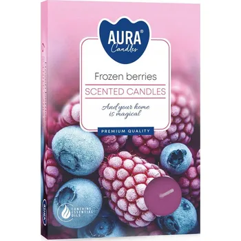 Svíčka Čajová svíčka parafinová Mražené Bobule Aura 6 ks