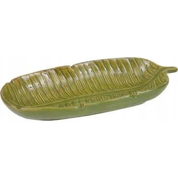 PODNOS KERAMICKÁ ZELENÁ 25x11 cm LIST POLOMISEK