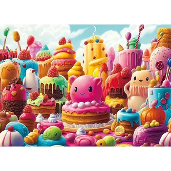 3D puzzle Mega puzzle Sladký svět plný sladkostí, puzzle pro dospělé