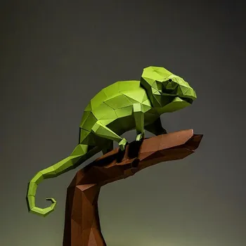 3D puzzle Papírová skládačka 3D modelu Chameleon