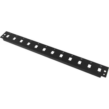 Patch panel Fiber optic cross-connect panel without front plate, 19" 1U, retractable, cable gland PG13, black