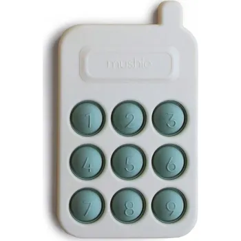 Hračka pro nejmenší Mushie Telefon - Hračka s tlačítky Cambridge Blue