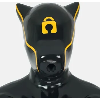 Furrjoi Silicone Patterned Ido Dog Drone Lock Yellow Regular, silikonová psí maska s otvorem na ústech