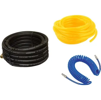 Zahradní hadice 9 x 12 - 4 m spirálová žlutá PU hadice s koncovkami M22x1.5 (ovládací okruh)