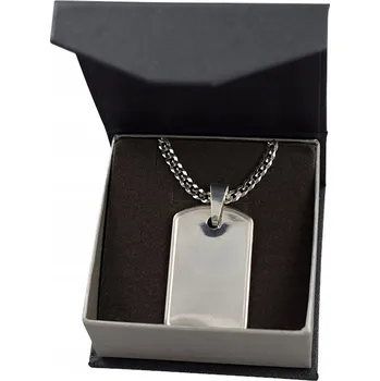 Řetízek PÁNSKÝ ŘETÍZEK PANCR CELÉHO STŘÍBRA VOJENSKÁ ZNÁMKA RYZOST 925 GRAVÍROVÁNÍ DÁREK