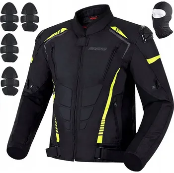 Moto bunda Textilní bunda Ozone Pulse Black/Flo Yellow L