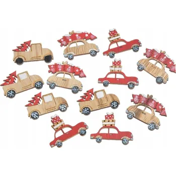 Vrták Dřevěné ozdoby - autíčka v balení 12 Ks/bal. 208CAN18A0902