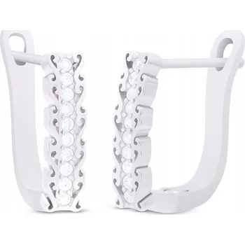 Náušnice Dámské Stříbrné NÁUŠNICE s anglickým zapínáním a zirkony, Stříbro Ag 925, rhodiované