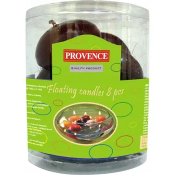 Svíčka Neparfemovaná plovoucí svíčka PROVENCE 8ks tmavě červená