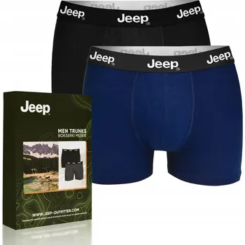 Pánské spodní prádlo JEEP Pánské boxerky Klasické Černá/Námořnická modrá Bavlna 2 kusy Velikost L