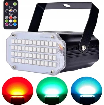 IP kamera STROBOSKOPICKÉ SVĚTLO 48 LED RGB BAR DISKOTÉKA S DÁLKOVÝM OVLÁDÁNÍM A AKTIVACÍ ZVUKEM