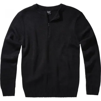 Pánský svetr BRANDIT Svetr pulover Armee zip 3/4 ČERNÝ M ČERNÁ - BLACK