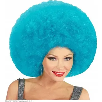 Karnevalová paruka Widmann paruka dlouhé vlasy modrá afro