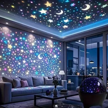 Dětské svítidlo LED Projektor Hvězd Starlight Noční Lampa Hvězdy Měsíc