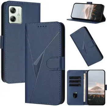 Pouzdro na mobilní telefon TT-TopTechnology Kožené pouzdro Motorola Moto G54 5G modré, blue, model knížka, řada TRIANGLE