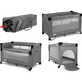 Cestovní postýlka Caretero 65 x 126 cm šedá