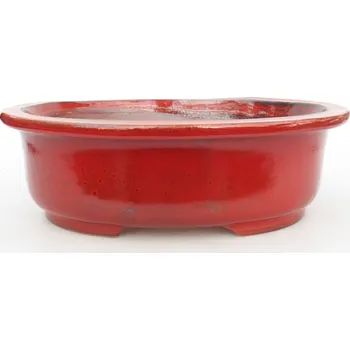 Květináč Keramická bonsai miska 26 x 22 x 8 cm červená
