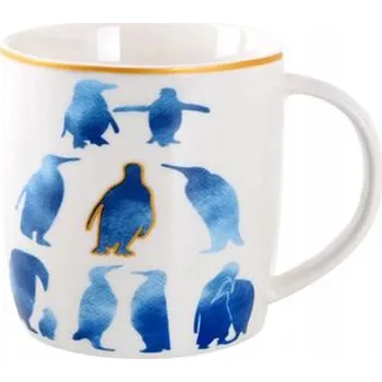 Keramický bílý hrnek s modrým potiskem TORO 350 ml