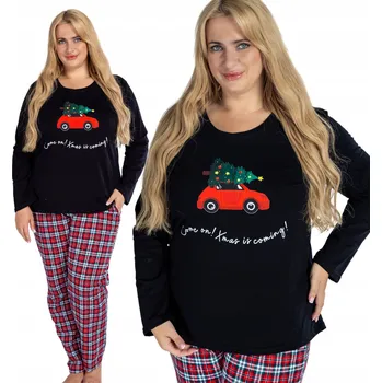 Dámské noční prádlo KUBA KUBA BAVLNA ČERNÁ KOSTKA AUTO PLUS SIZE 5XL