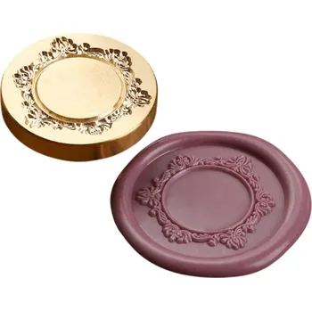 Sběratelství Pečetní razítko 3 cm Kulatá mosazná zlatá hlavice Pečeť na obálky a dekorace pro voskové pečetění oznámení