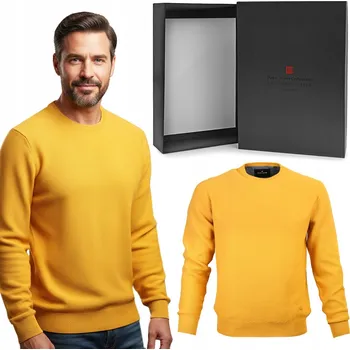 Pánský svetr Elegantní PÁNSKÝ svetr Klasický ŽLUTÝ Bavlna 3XL Pako Jeans