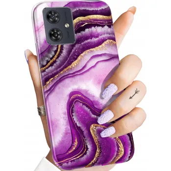 Pouzdro na mobilní telefon Zadní Kryt Hello Case pro Motorola Moto G54 fialový