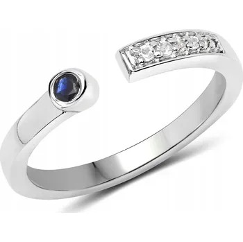 Prsten STŘÍBRNÝ PRSTÝNEK SAFÍRY A HORSKÉ KŘIŠŤÁLY