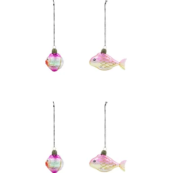 Vánoce House Doctor, Vánoční ozdoby HDPez ryby, růžovo-zlaté, 4 ks - Formadore