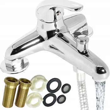 Vodovodní baterie Vanová baterie páková TrendHouse Premium, stříbrná, na okraj vany