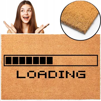 Kokosová rohožka s dekorem skříněk 40x60 cm, vícebarevná, protiskluzová