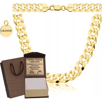 Řetízek PÁNSKÝ ŘETÍZKOVÝ ŘETÍZEK PANCR RYZOST 925 585 + GRAVÍROVÁNÍ DÁREK