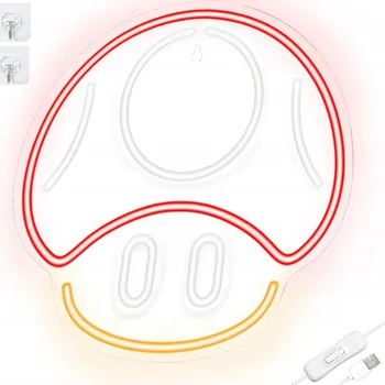 Dekorativní svítidlo LED Neon ve tvaru houby pro hráče, dekorace do pokoje na zeď