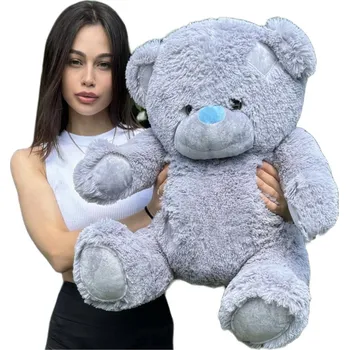 plyšák HRAČKA PLYŠOVÝ MEDVÍDEK TEDDY, Šedá barva, 140 cm