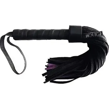 ROUGE Leather Handle Short Suede Flogger Black/Purple