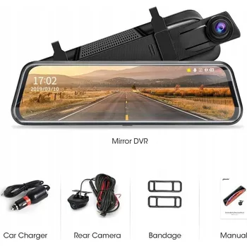 IP kamera Jansite Dvojitá automobilová v zrcátku, displej 10", 1080p