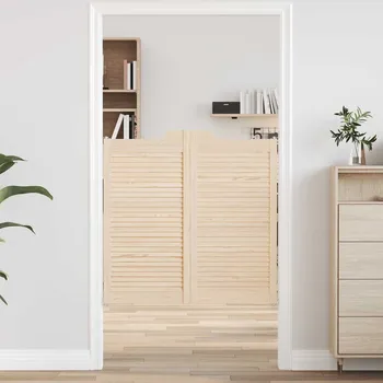 Interiérové dveře OMAXI Křídlové dveře Louvred Design 1 pár 100x100 cm borovicový masiv 668288