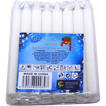 Svíčka Svíčky k andělskému zvonění 12 cm 16 ks bílé