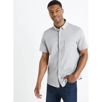 Pánské oblečení Celio Úpletová košile Barik - Pánské Celio šedá 2405825