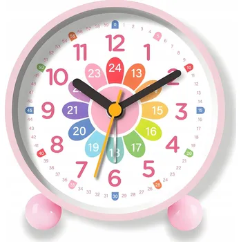 Budík Dětský budík Sunshine Smile analogový tichý pro holčičku