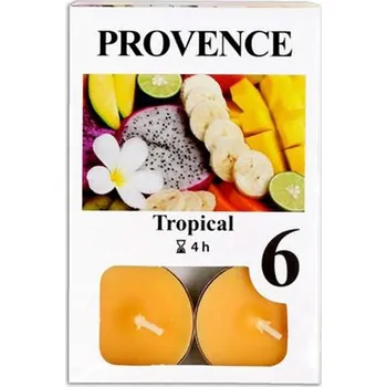 Svíčka Čajová svíčka PROVENCE 6ks tropická vůně