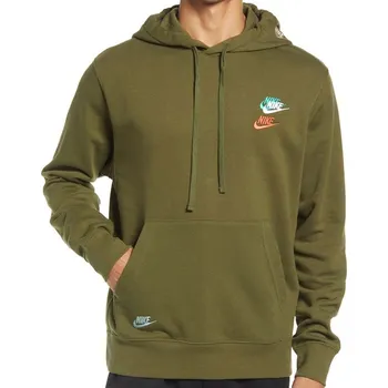 Pánská mikina Pánská mikina khaki mikina s kapucí Nike klokanka s kapucí Classic DD4666-326 XL