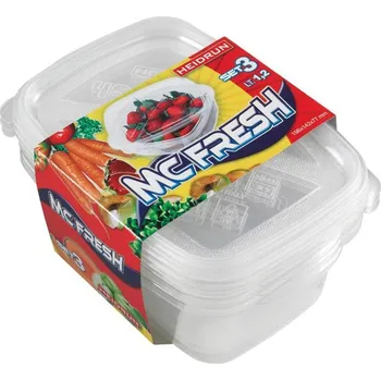 Dóza na potraviny Nádoba na čerstvé potraviny Heidrun Mc 3 x 1,2 l 19,8 x 14,2 x 7,7 cm