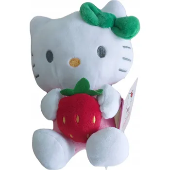plyšák Hello Kitty plyšák s jahodou v ručičkách 18x13cm ORIGINÁL