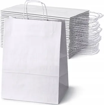 Nákupní taška Papírová taška BÍLÁ 30x17x42,5 cm s krouceným uchem EKO