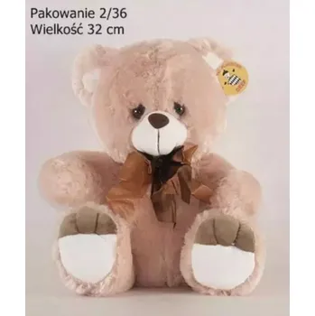 plyšák Plyšový medvídek 31 cm BÉŽOVÝ s hnědou mašlí